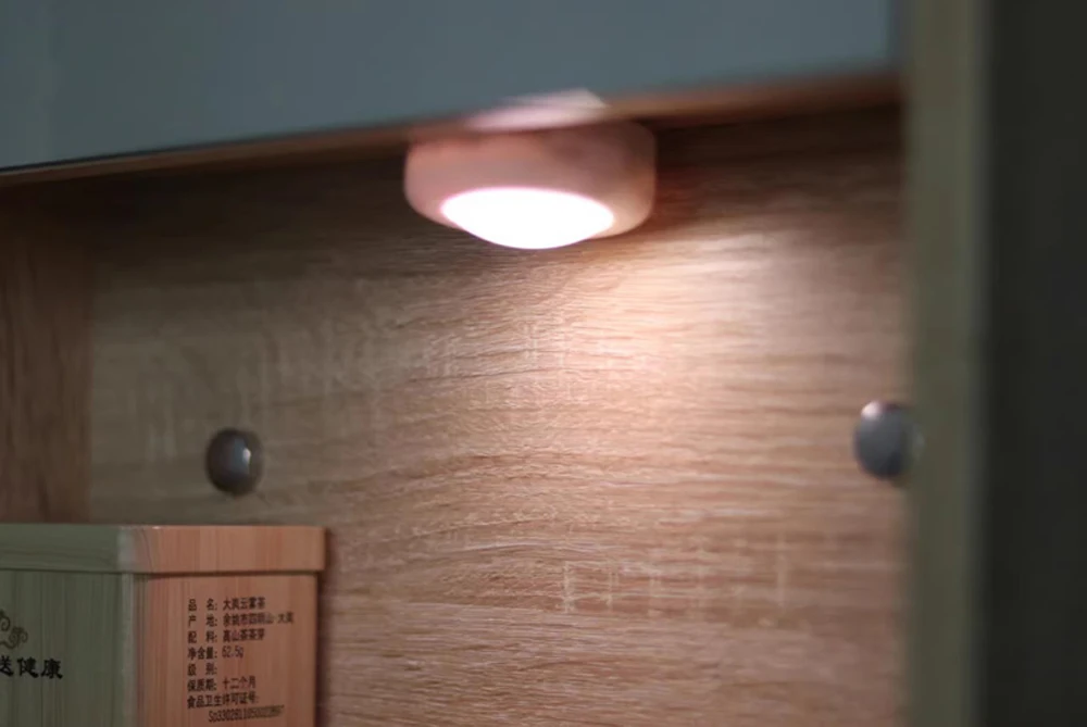 Melery LED Night Light Adhesive Sticker Battery Dimmable Multicolor Cabinet for Bedroom Kitchen Bathroom Drawer Wall Puck Lamp