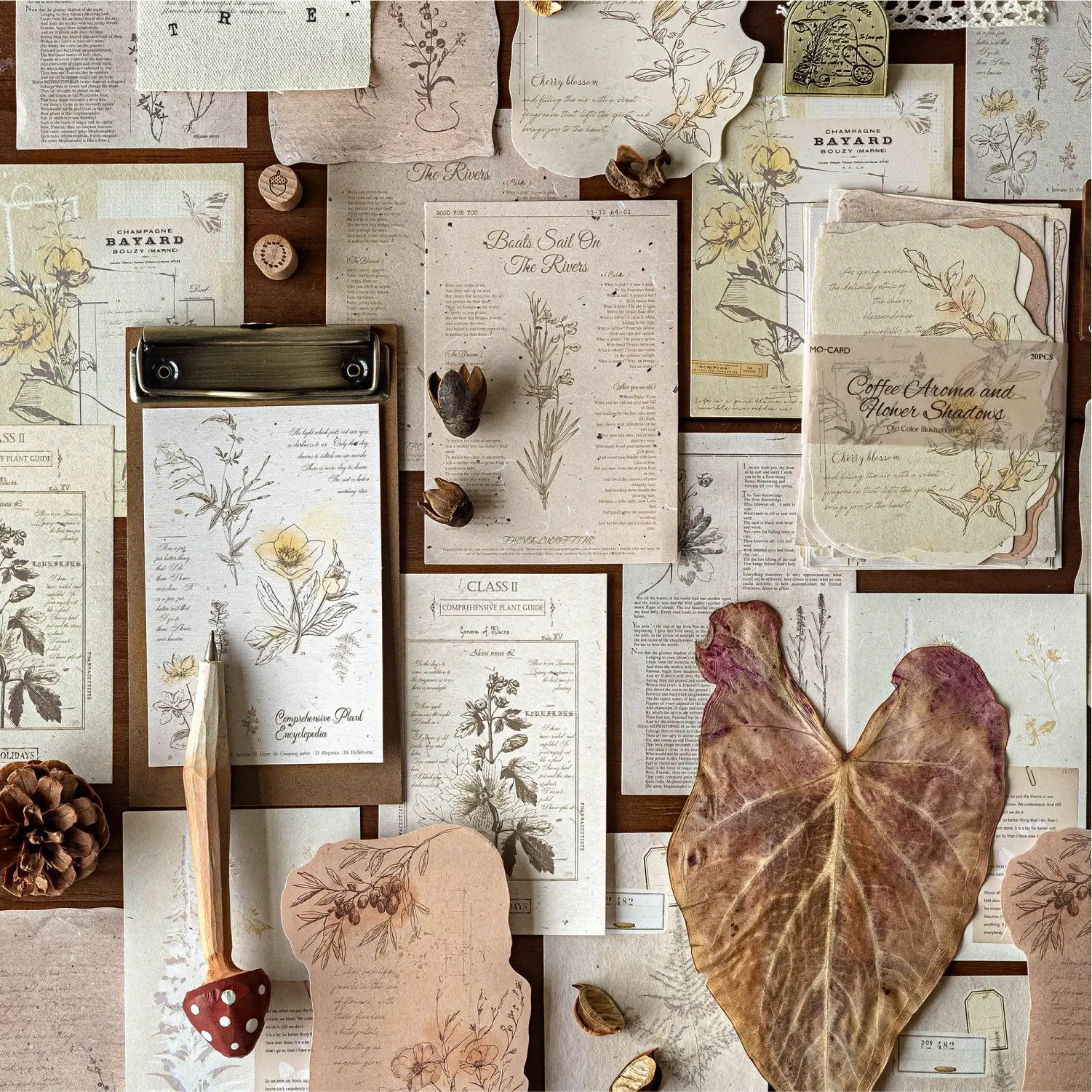20pcs/lot Memo Pads Material Paper Vintage Old Color Illustration Guide Diary Journal Scrapbooking paper Card Background