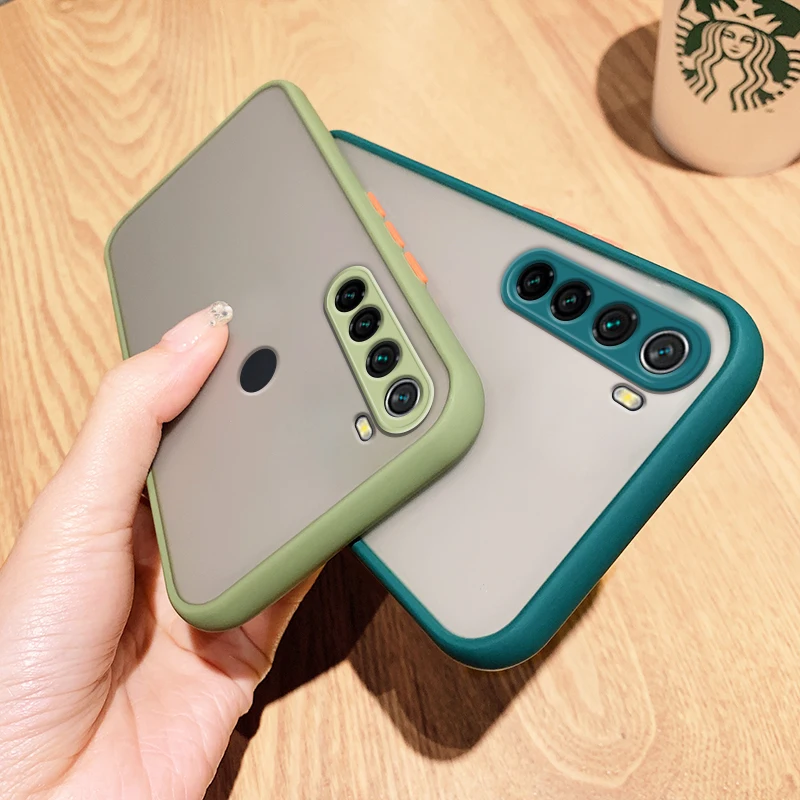 Skin Feel Matte Silicone Phone Cover for Xiaomi Redmi Note 8 Pro Note 8 9 9s 10 10s Pro 4G Contrast button Shockproof Case