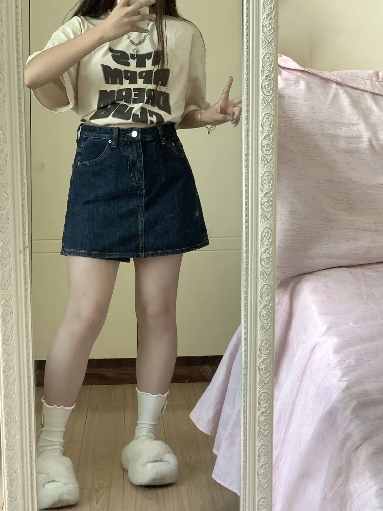 Gonna a trapezio a vita alta per le donne con pera Gonne in denim ort taglie forti Dimagranti f Lunghezza Coreano Sle Pendolarismo