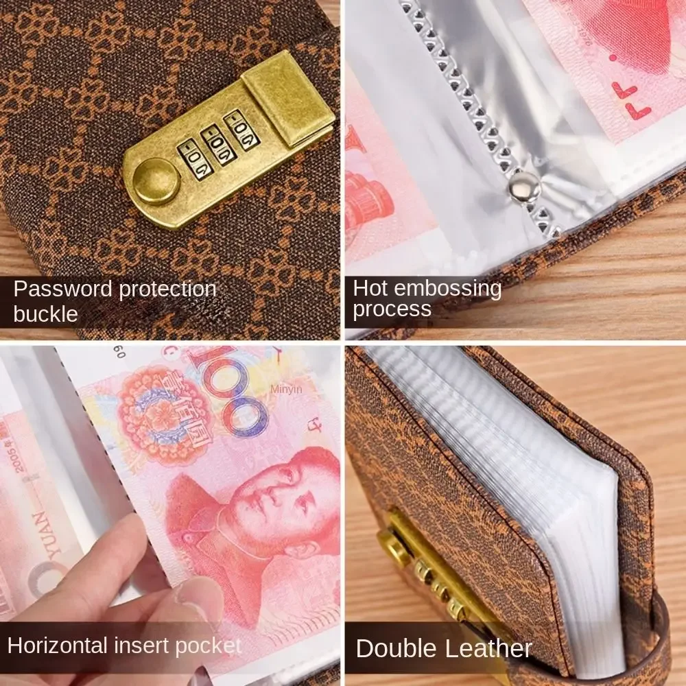 

С паролем, 100, конверты, переплет для экономии денег, полиуретан, переплет для экономии денег, большая емкость, многоразовый