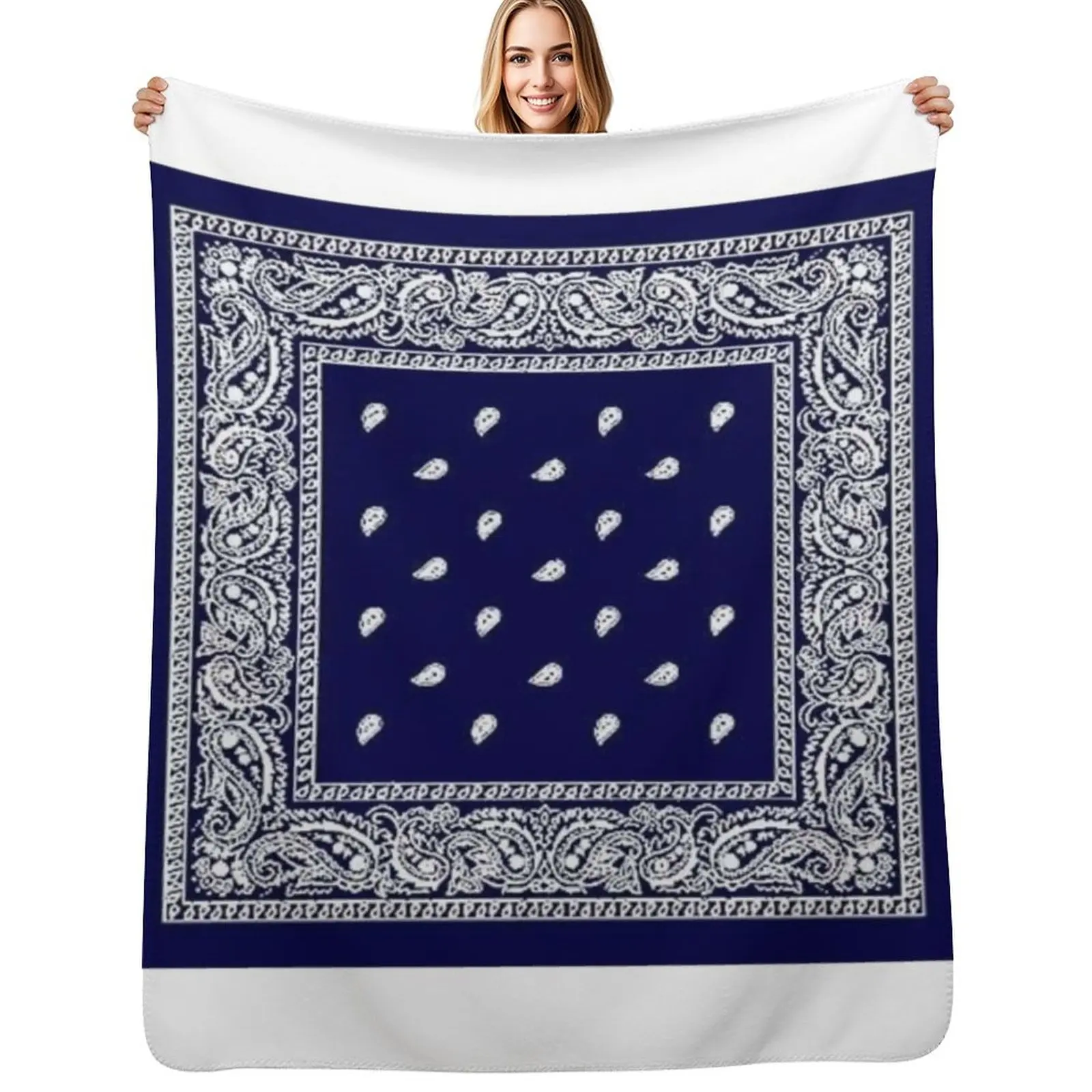Crips - Bandana Patern Throw Blanket Lightweight Warm Blanket for Travel Camping