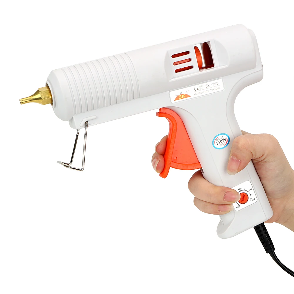Hot Melt Glue Gun Temperature Adjustable 100℃-220℃ Muzzle Diameter 11mm Constant Temperature Heating Up Craft Repair Tool 110W