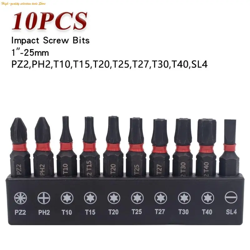 203F Multipurpose Steel Tamper Resistant Torxes Driver Set 10Pcs Ergonomic Design Enhances Durability For Mechanics Tool