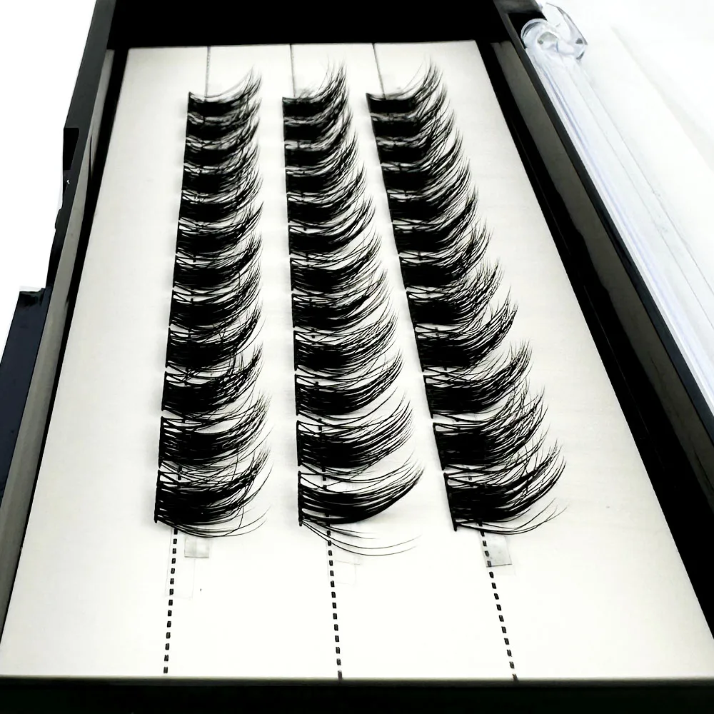 NEUE 5D Flauschige Nerzwimpern 3 Reihen Natürliche Wimpernverlängerung 3D Russische Einzelwimpern-Cluster Make-up-Tools Wimpern Cilia – Detail 2
