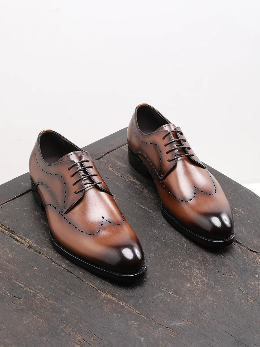 

Men's Business Suit Handmade Derby Shoe Groom Wedding Shoes