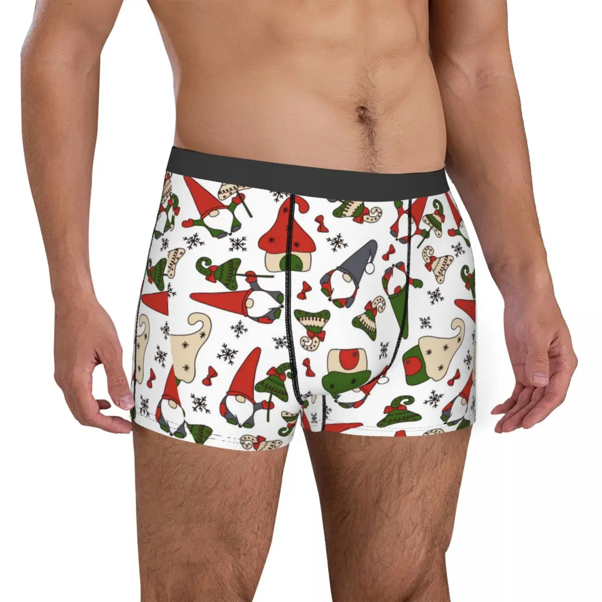 Christmas Gnomes Tree Men Underwear Nordic New Year Boxer Briefs Shorts Panties Hot Soft Underpants for Male