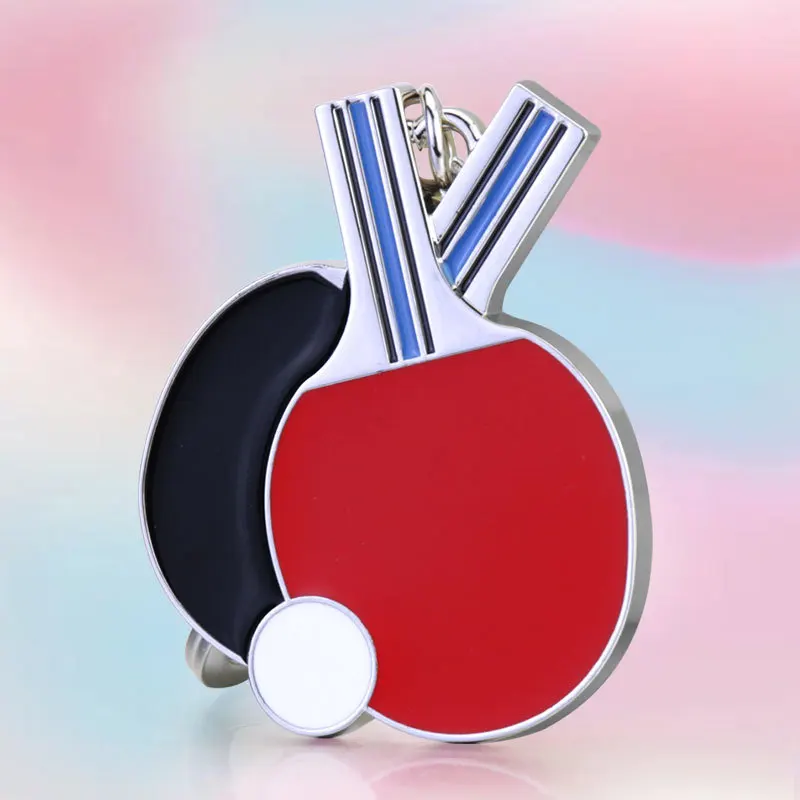 Creative Table Tennis Racket Keychain Ping Pong Pendant Keyring Bag Ornament For Men Women Car Trinket Gift