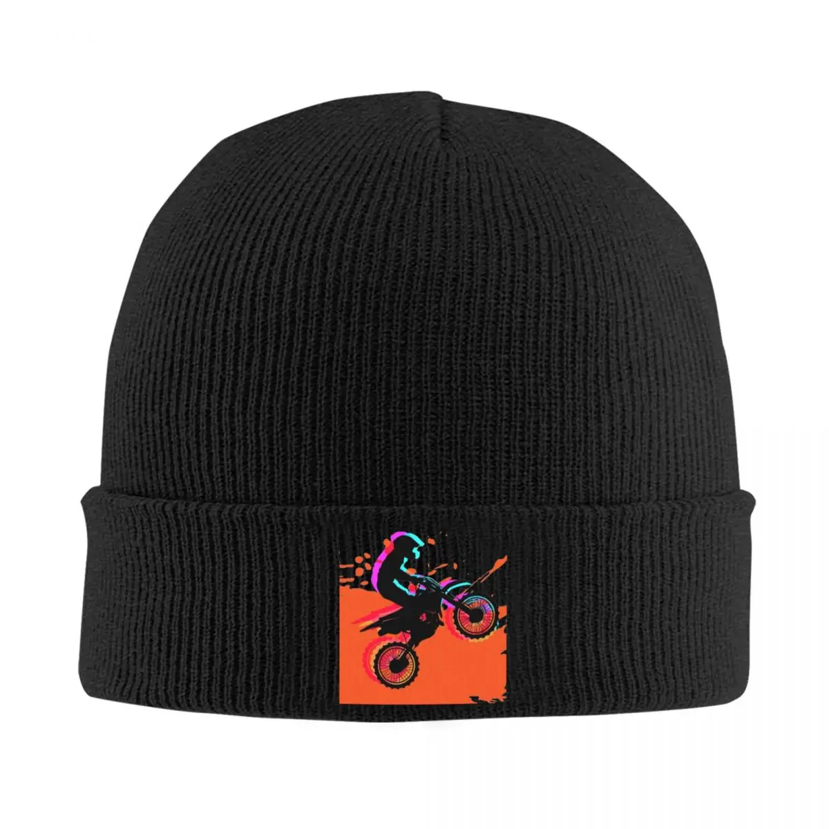 Chapéu De Malha Quente Com Abstrato, Skullies, Gorros, Boné De Beisebol, Motocross Rider, Dirt Bike