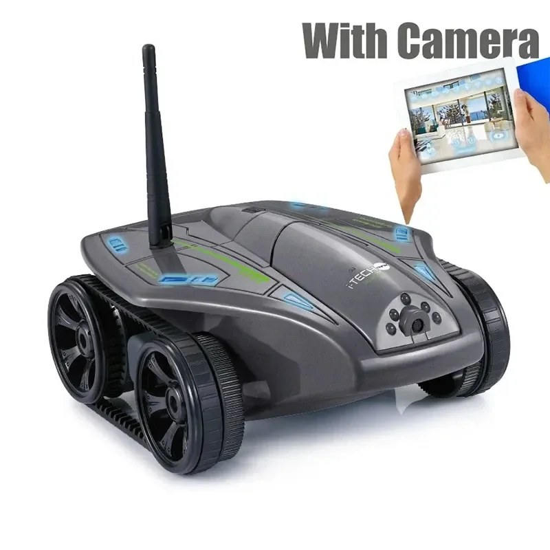 Rc Car With Camera Intelligent Wifi Fpv With 0.3mp High-definition Camera 50 Minutes Battery Life Gravity Sensor Tank Rc Toy Gif