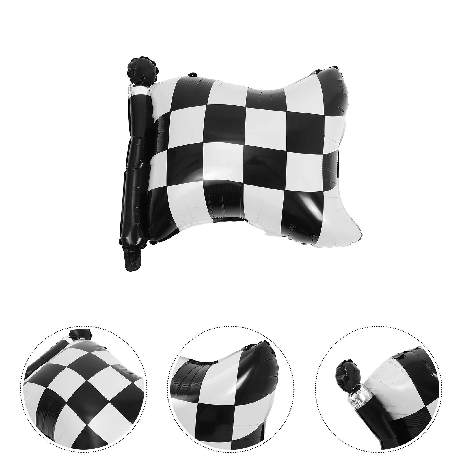 

4pcs Racing Flag Balloons Black White Checkered Party Decor Aluminum Foil Balloon Birthday Celebrations Accessories