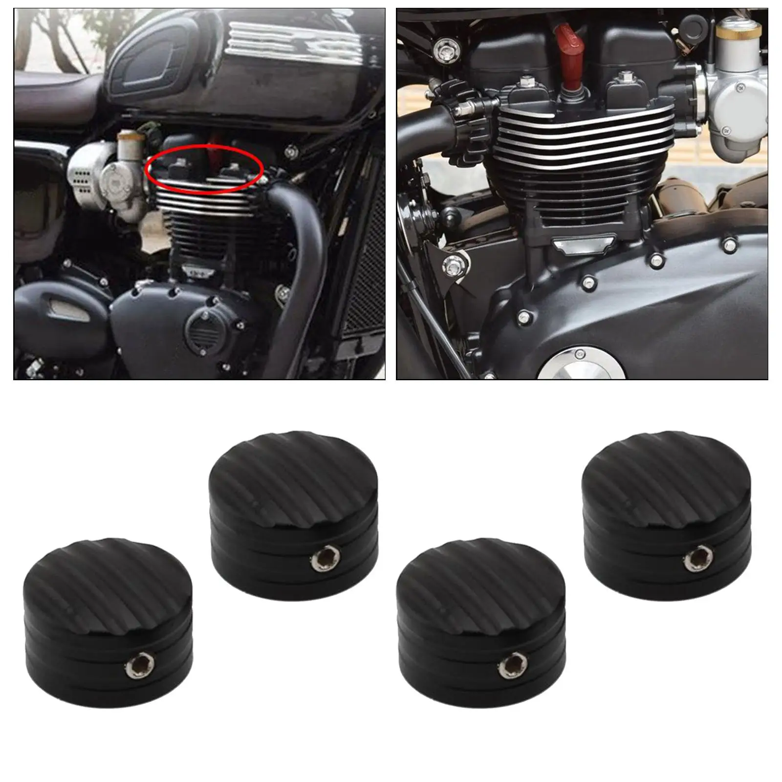 4Pcs Machined Head Bolts Caps Screws Nut Cover for Triumph for Thruxton R