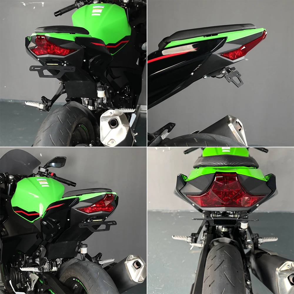 2018-2024 Z400 Z300 Z250 Tail Tidy Staffa targa pieghevole Supporto di registrazione per Kawasaki Ninja 250 400 EX400 EX250