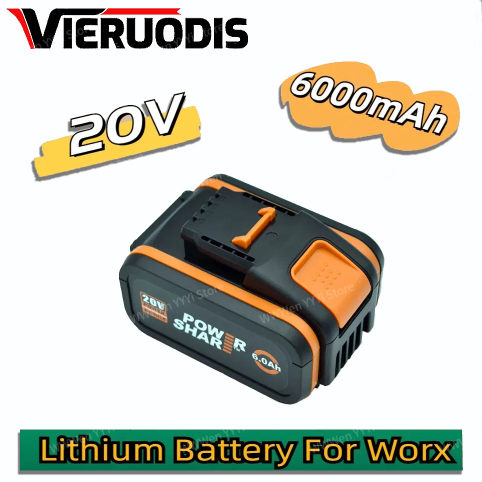 

For Worx 20V Battery 6000mah/6.0Ah Li-ion for Worx WX390/WX176/WX166.4/WX372.1 WX800/WX678/WX550/WX532/WG894E WG629E/WG329E/WG2