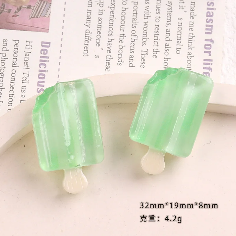 10pcs Cute Cartoon Kawaii Popsicle Ice Cream Flat Back Resin DIY Scrapbooking Cabochons Decoration Accessories