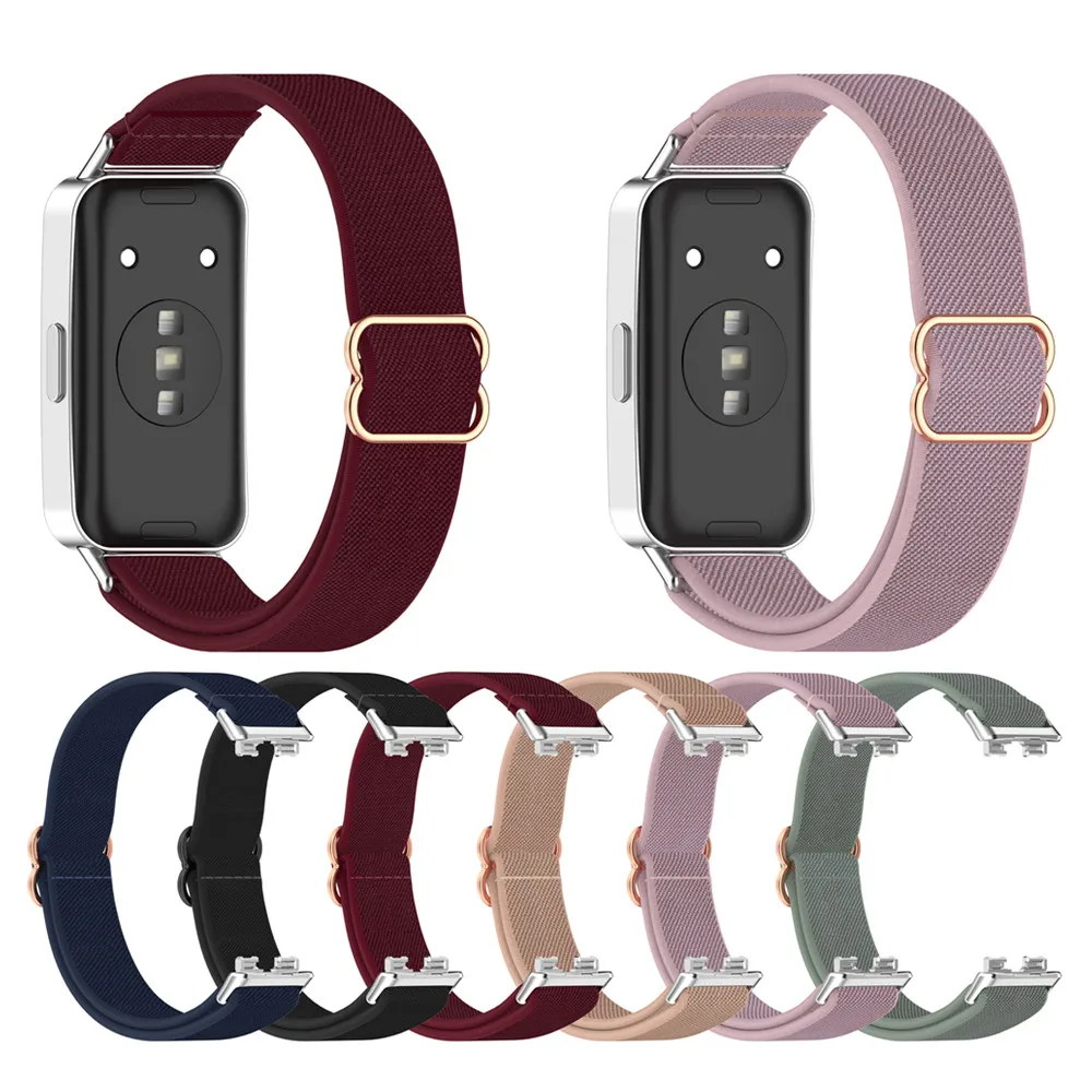 حزام الساعات لهواوي الفرقة 10 9 8 10NFC 9NFC 8NFC حزام مضفر تمتد النايلون الرياضة حزام (استيك) ساعة لينة معصمه