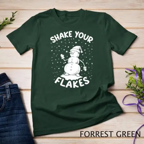 Shake Your Flakes Vintage Snowman Matching Christmas Pajamas Tee Unisex T-shirt