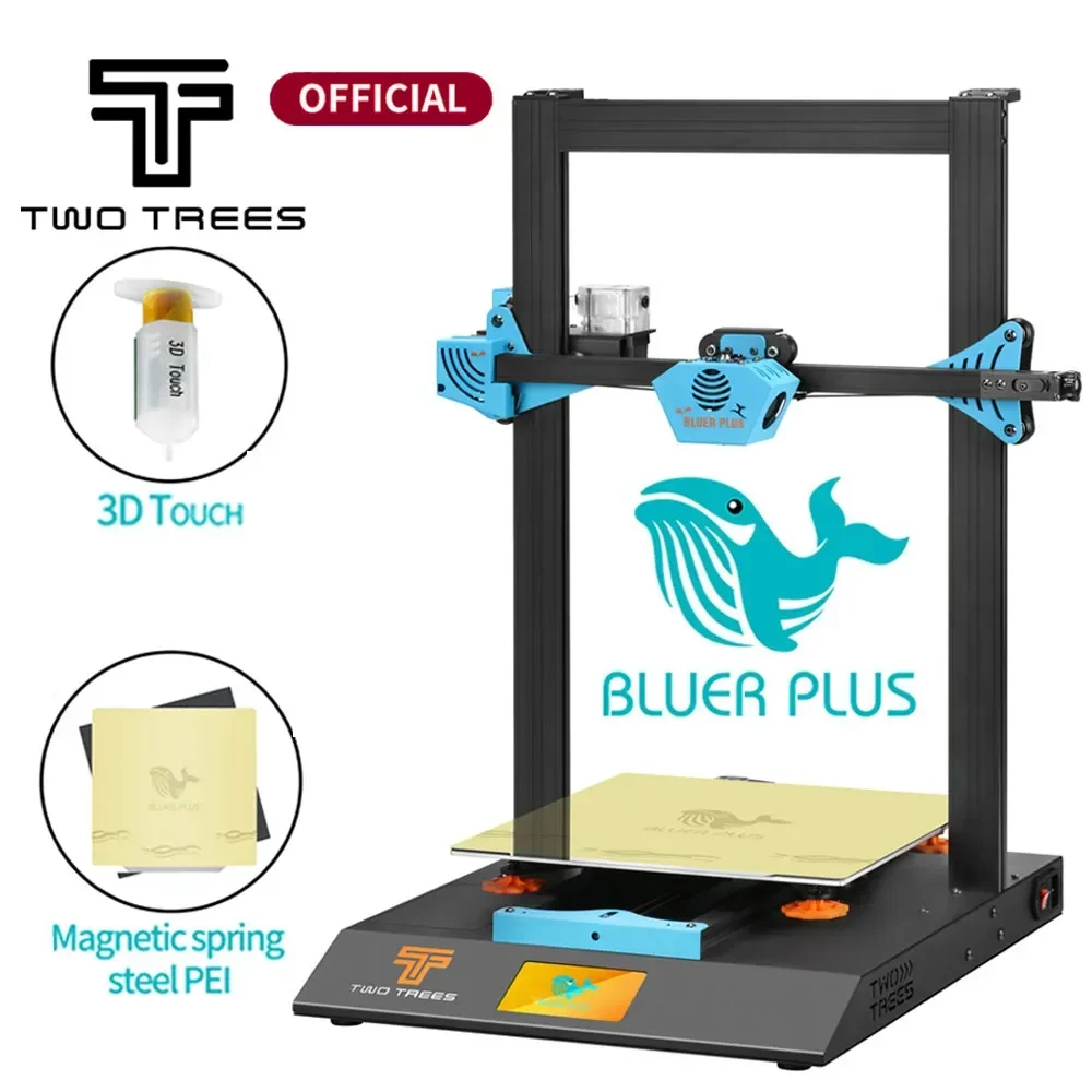 Twotrees Blu-5 Bluer Plus l3D Printer Kit I3 Mega Upgrade PEI Magnetic Build Plate Large Size Metal Frame BL Touch Screen