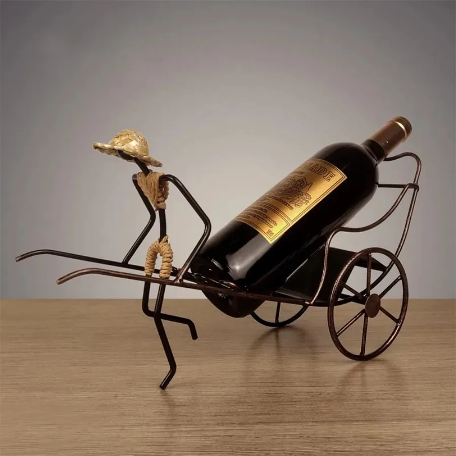 

Metal Tricycle Model Wine Holder Creative Iron Art Bike Bottle Rack Goblet Hanger Wine Serving Bar Cabinet Display Stands