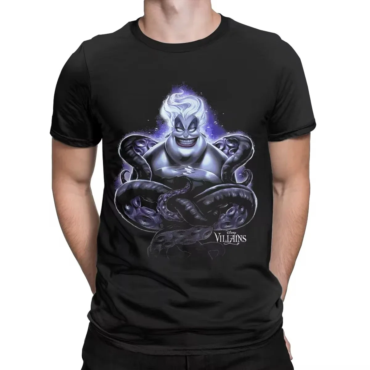 Złoczyńcy Męski T-Shirt Ursula Dark Portrait Amazing Tee Shirt Krótki Rękaw Okrągły Dekolt T-Shirt 100% Bawełna Nowość Odzież