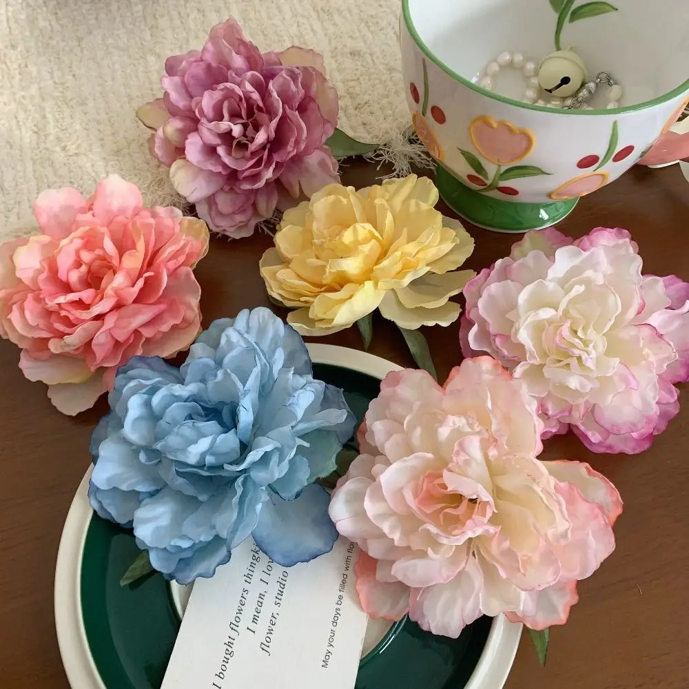 Cloth Simulation Flower Hair Clip Bohemian Style Seaside Vacation Headwear Rose Hairpin Headdress Barrettes Girl Hair Clip