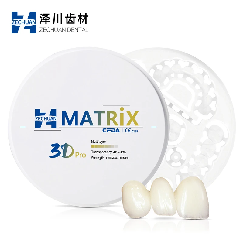 ZECHUAN MATRIX 3D Pro Multilayer 98mm Zirconia Blocks Dental Lab Materia CAD/CAM Roland Milling Machine