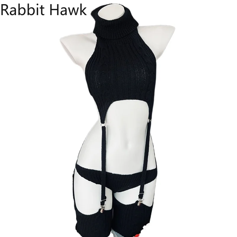 

Japanese Lingerie Anime High Collar Sweater Uniform Outfit Cosplay Women Underwear Pajamas Costume 18+