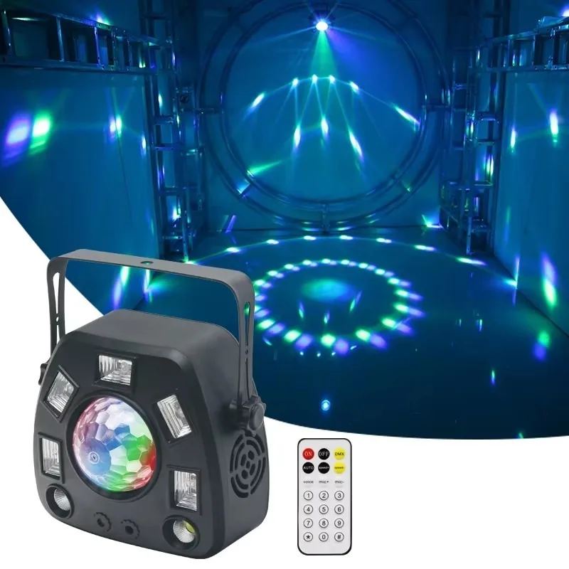 Remote Control 5*3W LED Colorfull Effect Light DJ Laser Magic Ball Strobe Flash Light for Home Party