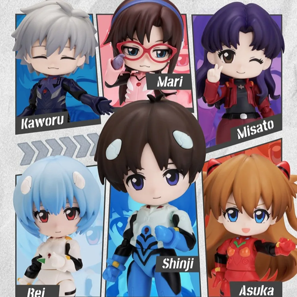 New BLOKEES Q Story Neon Genesis Evangelion  Miracle Connection Blind Box Figurine Movable Model Collection Toys Surprise Gift
