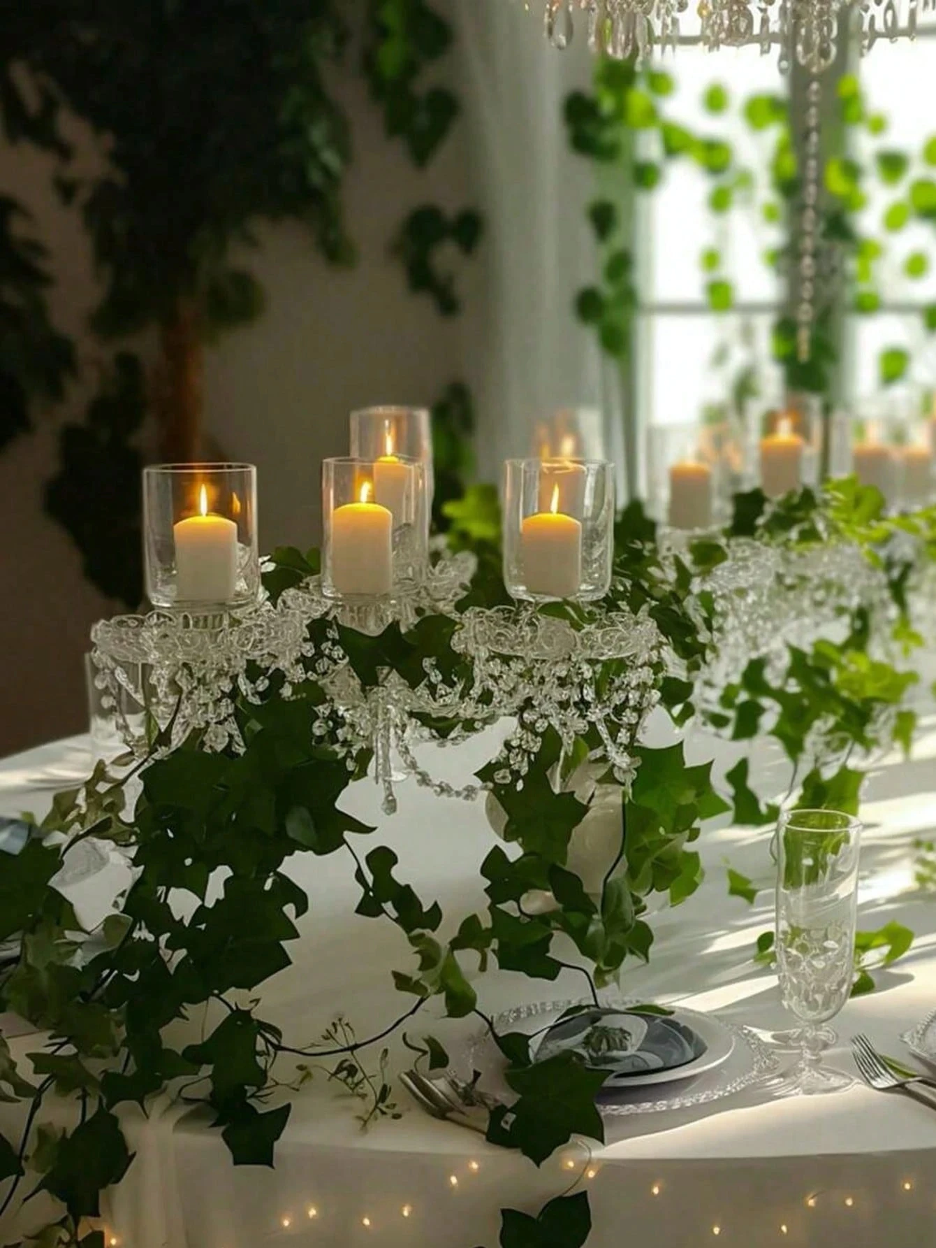 12pcs Artificial Green Ivy Vines Realistic Hanging Artificial Ivy Wreath for Wedding Bedroom Garden Balcony Wall Staircase Decor - view 5