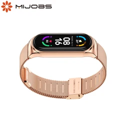 Strap for Mi Band 10 9 8 7 6 5 Bracelet Metal Milanese Wristbands for Mi Band 9 Watchband for Xiao mi Smart Band 8 Replacement