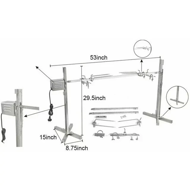 Large Stainless Steel Barbecue  Shop Kit Spit  Shop  Shop Pig Lamb  Portable Picnic