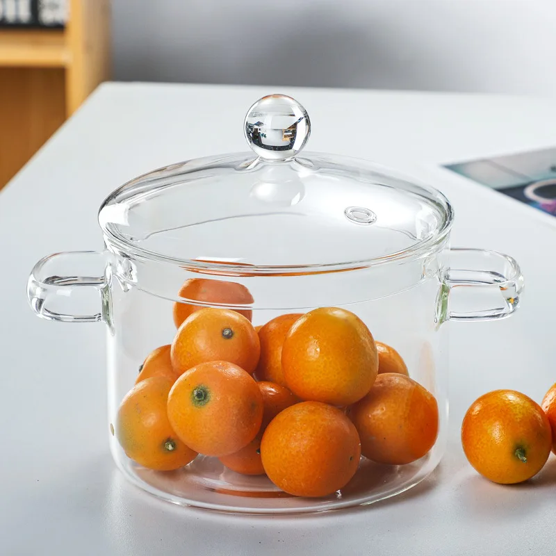 High Borosilicate Glass Soup Pot Household Kitchen Glass Stewing Pot Instant Noodle Bowl