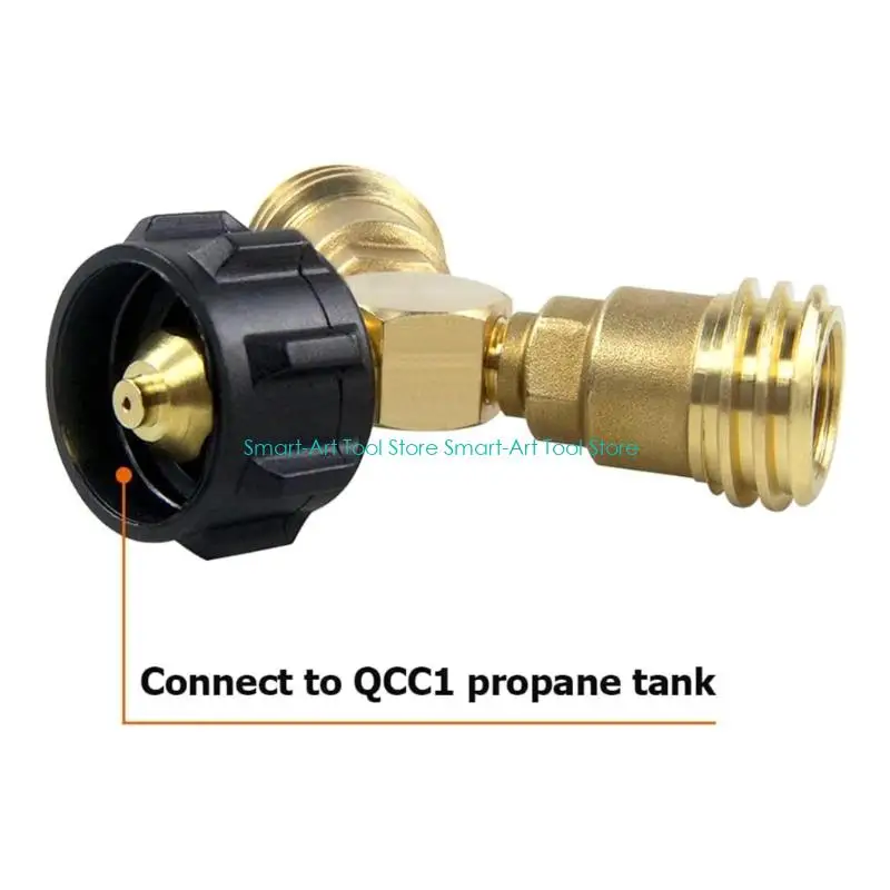 E1PB Propanes Splitter Adapter Set Convertible To Y Connectors For Outdoor Cooking Practical Grills Accessories
