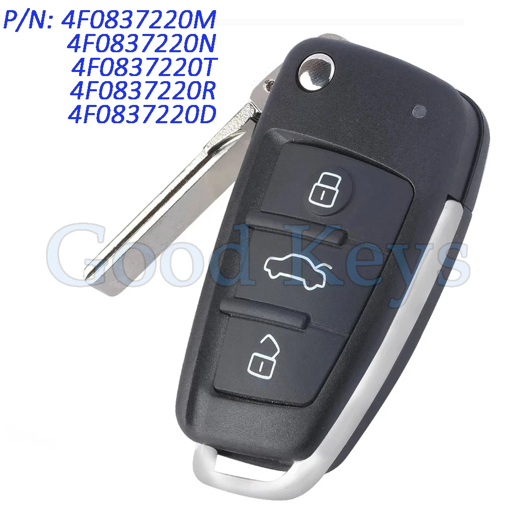 KEYECU 4F0837220M 4F0837220N 4F0837220T 4F0837220R 4F0837220D Remote Key Fob for Audi A6 Q7 S6 315/433/868MHz 8E Without Keyless