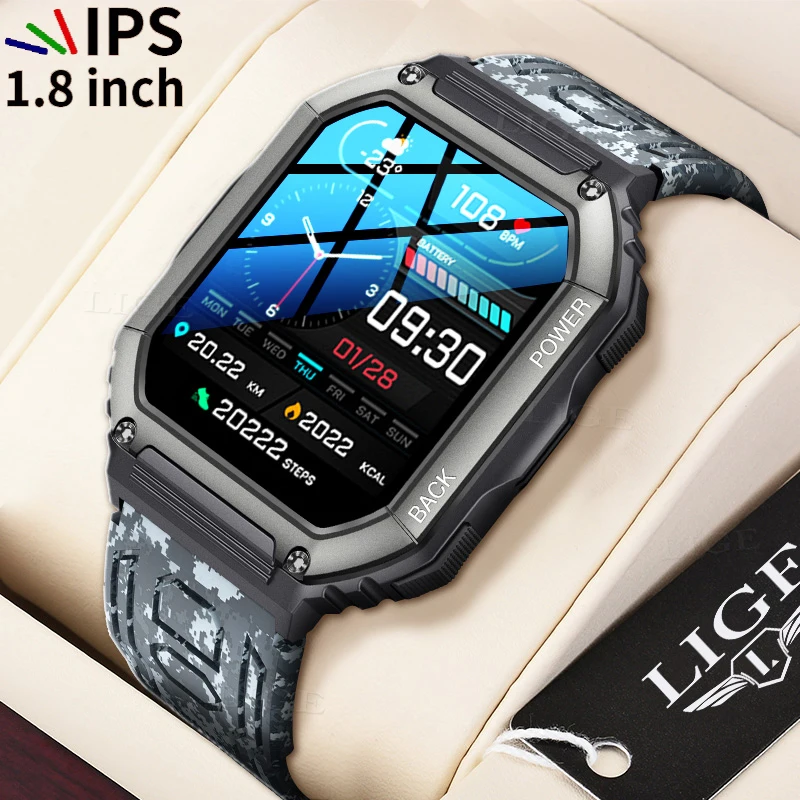 

LIGE Watch For Men Smart Watch Full Touch Screen Sport Fitness Watch IP67 Waterproof Bluetooth For Android ios Smartwatch Man