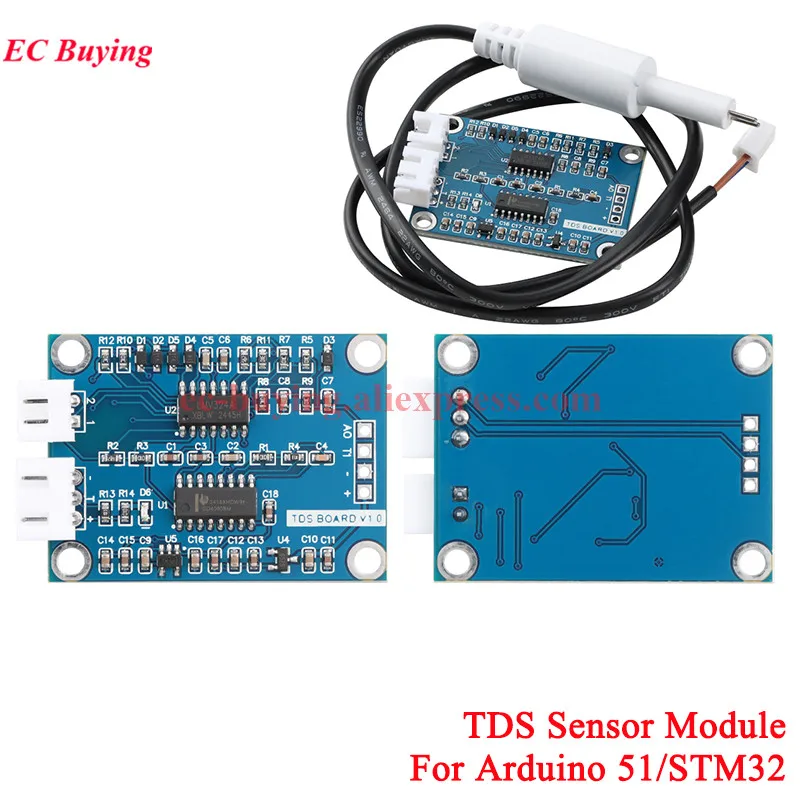 TDS-Sensormodul, analoges Signal, gelöste Feststoffe, Wasserleitfähigkeit, Flüssigkeitserkennung, Qualitätsüberwachung für Arduino 51/STM32 – Detail 2