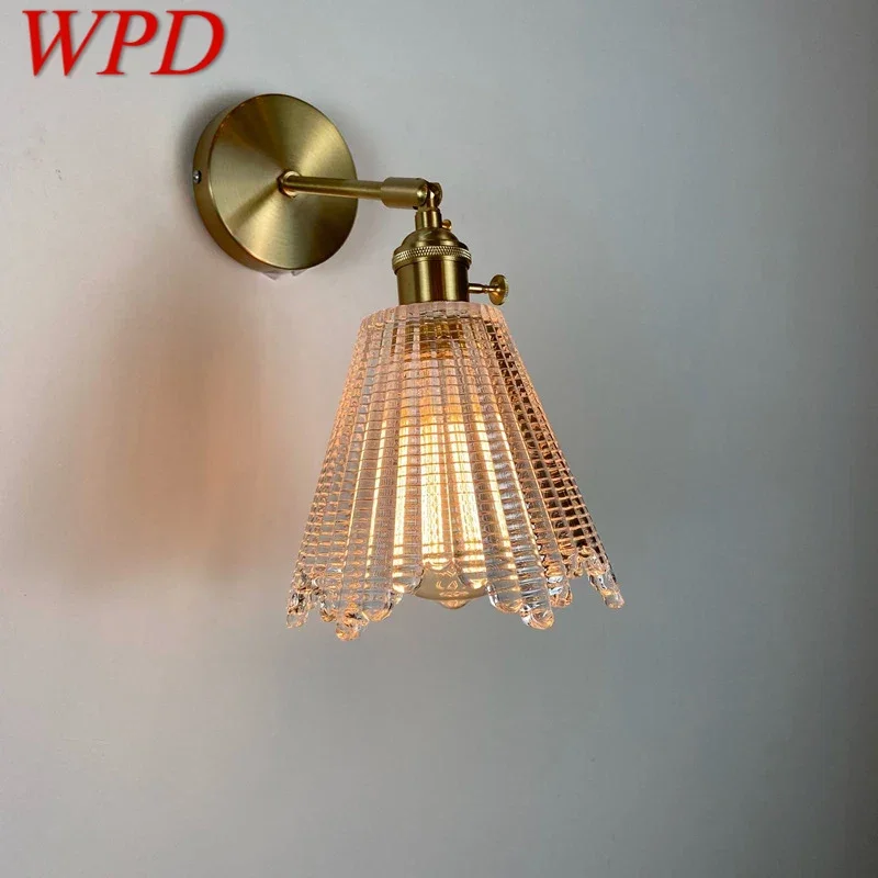 

WPD Nordic Brass Wall Lamp Indoor Living Room Bedroom Bedside Lamp Modern Hotel Corridor Hallway Wall Lamp