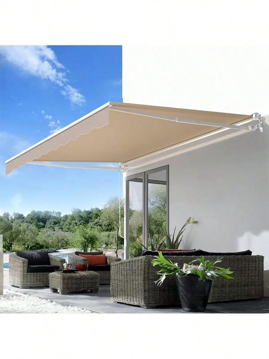 Premium Modern Luxury Design Large Size Awning Fireproof Hurricane Resistant with Eco-friendly Material Awning Customized Size