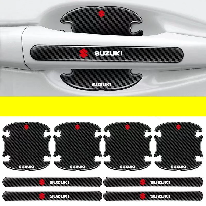 Protector de manija de cuenco para puerta de coche, pegatina de insignia de película, accesorios para Suzuki Jimny Swift Samurai Vitara SX4 Alto Kaiser Ingnis DZire