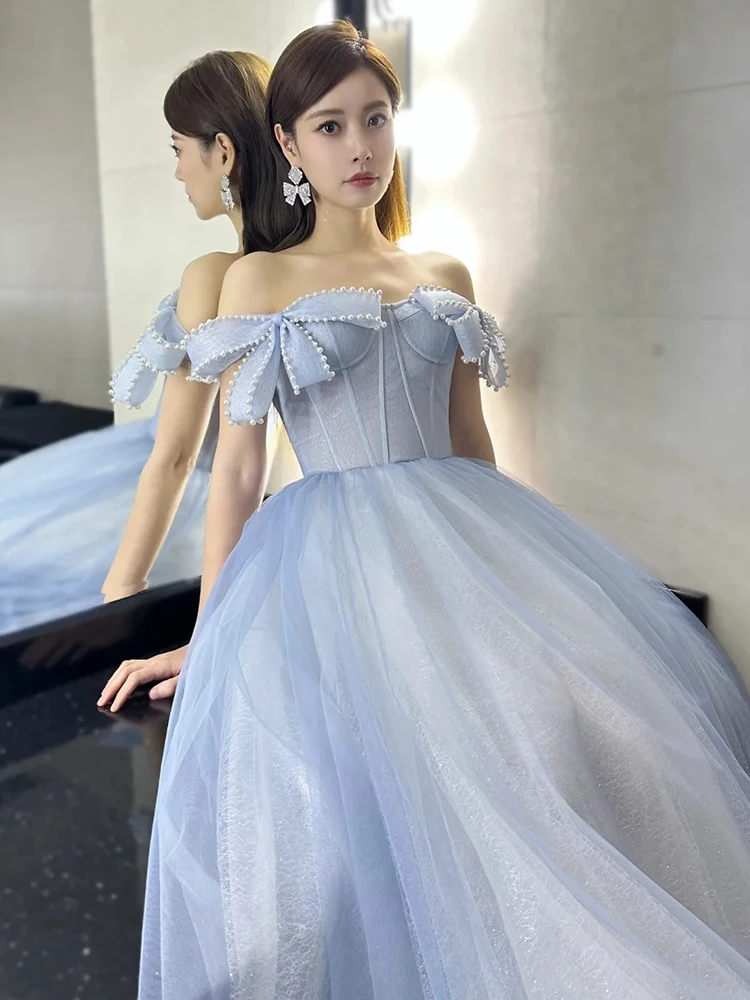 

on the Run Gown Dress Female High-End Affordable Luxury Niche Autumn and Winter Annual Party Banquet Host Small Toast Clothing