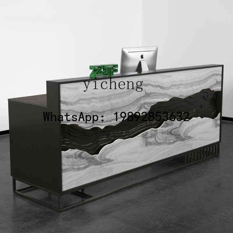 A1  Reception Desk High-end Welcome Desk Imitation Marble Shop checkout page