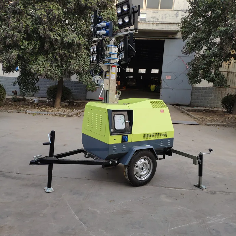Generator Light Tower Large Fuel Tank Long Endurance Working Time Anti-wind Light Mast Port Warehouse Night Flood Light Machine