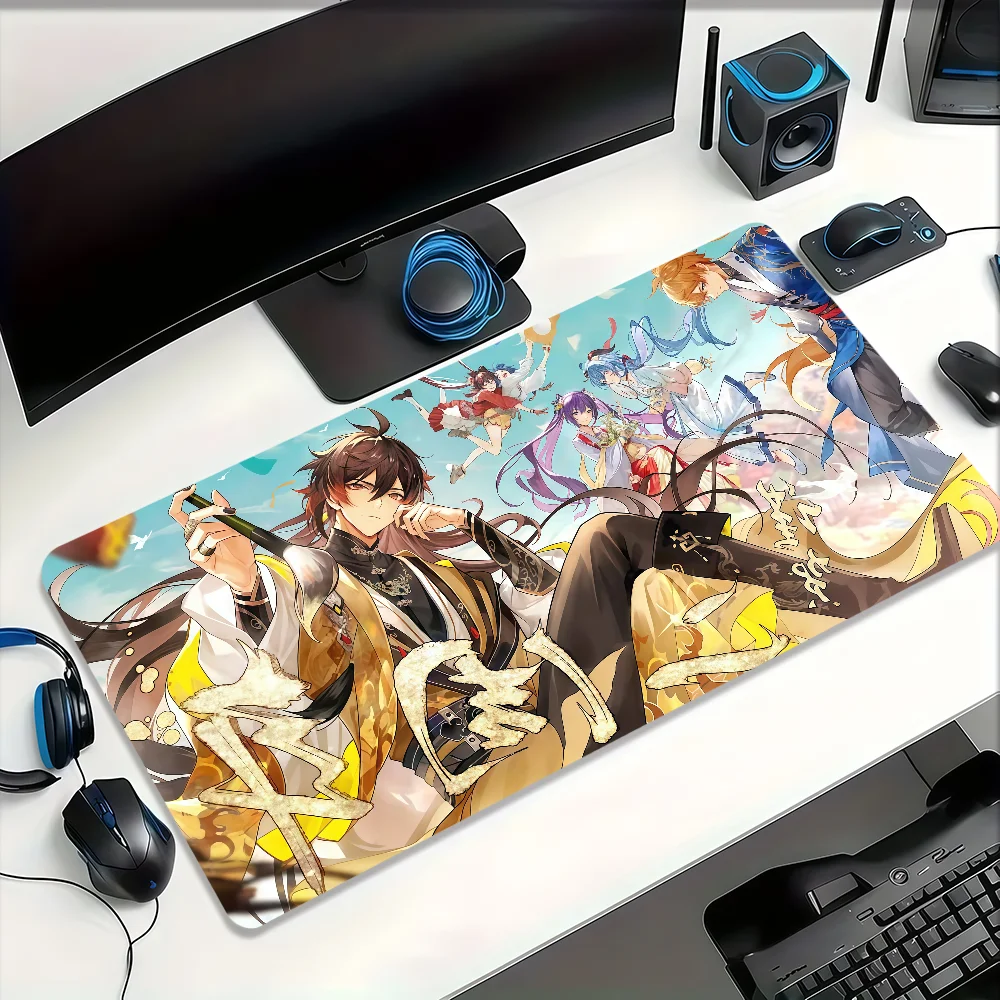 Zhongli Genshin Impact Mouse Pad Non-slip Lockedge Gaming Desktop MousePad Large Thickened Comfort Office Student
