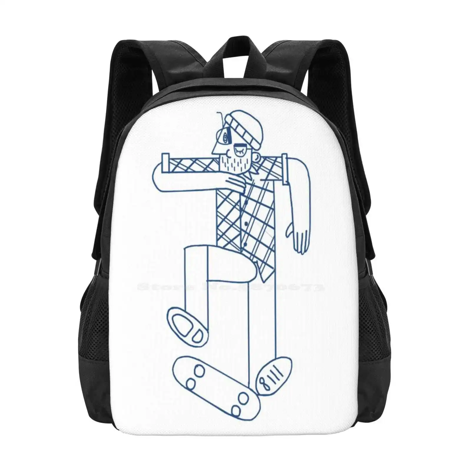 Skater Bag Backpack For Men Women Girls Teenage Skate Man Skating Cubism