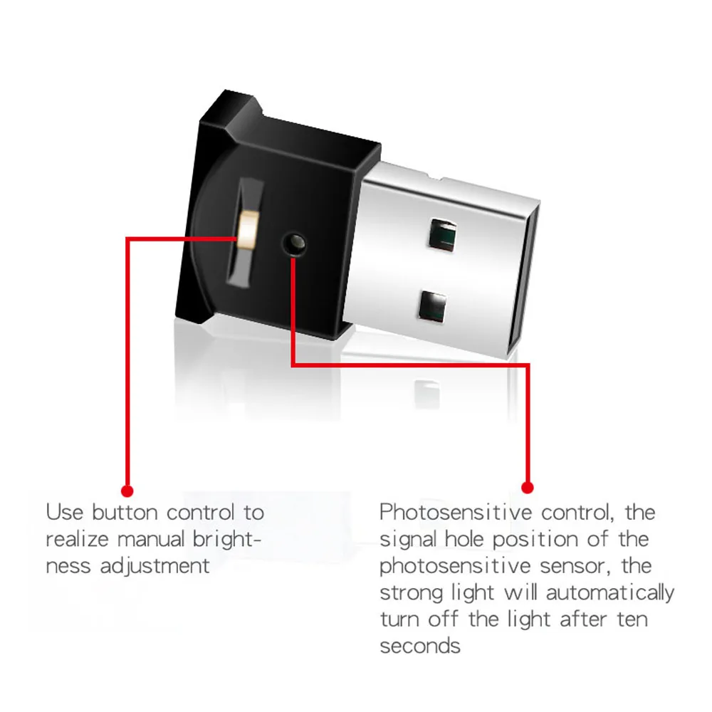 USB صغير LED سيارة ضوء السيارات الداخلية مصباح لتهيئة الجو مصباح للزينة إضاءة الطوارئ الكمبيوتر السيارات ضوء ملون ملحقات السيارة