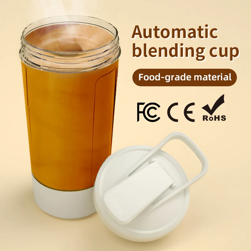 15.84 fl oz Portable Automatic Mixing Cup with USB Charging, Shaker Bottle with Scale, Easy to Clean, PC Material for Coffee, Mi