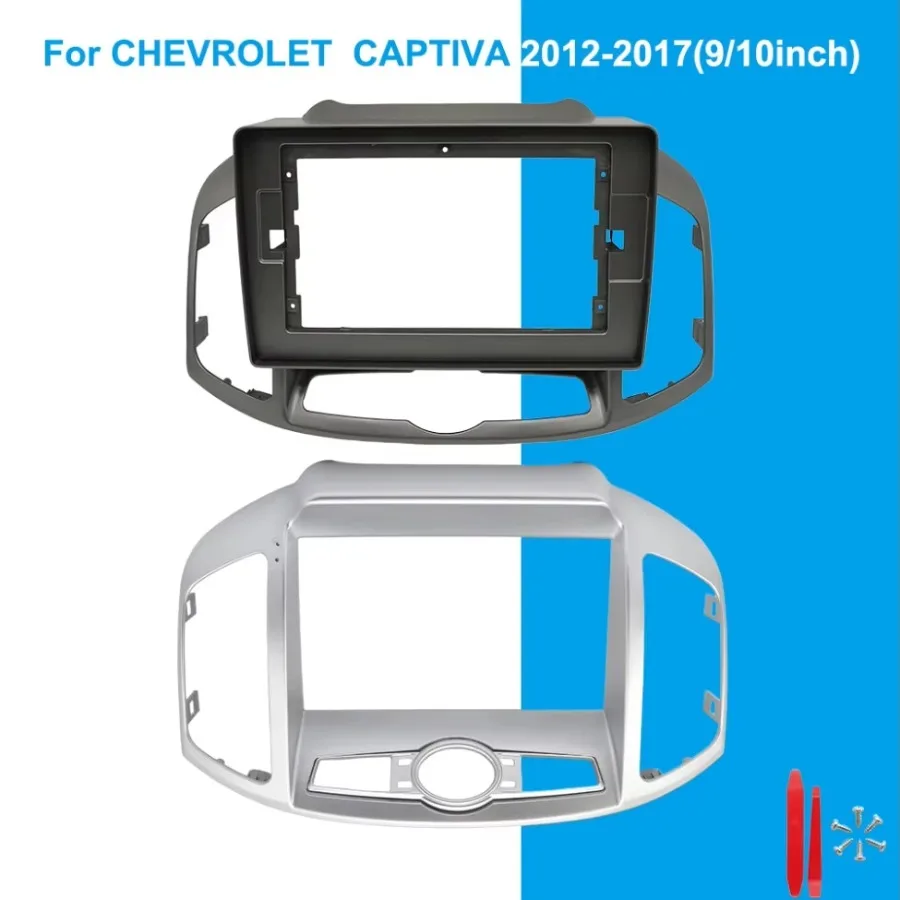 For Chevrolet Captiva 2012-2017 9/10 Inch Car Radio Fascia Frame Dashboard Panel Wiring Harness Kit with CANBUS Decoder