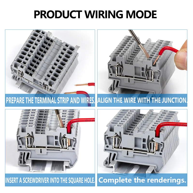 Spring wiring terminal ST2.5 three-layer terminal block direct insertion tool free 2.5 square combination type