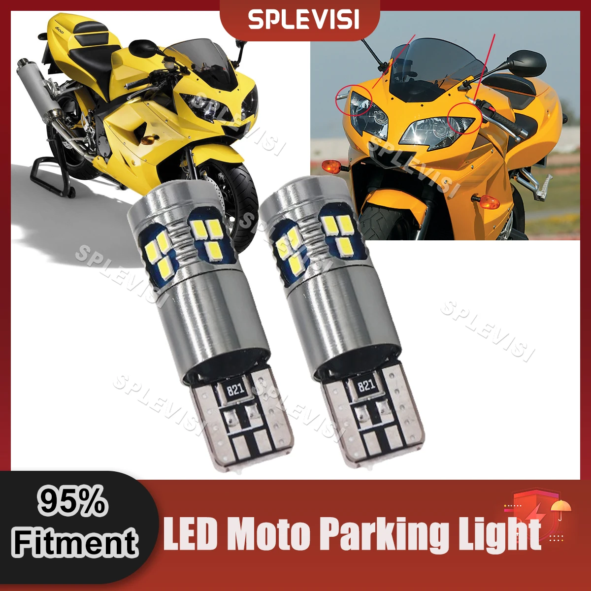 2Pcs LED Motorcycle Position Parking Light For Suzuki Yamaha Kawasaki Honda Apulia KTM T10 194 Pilot Park Light